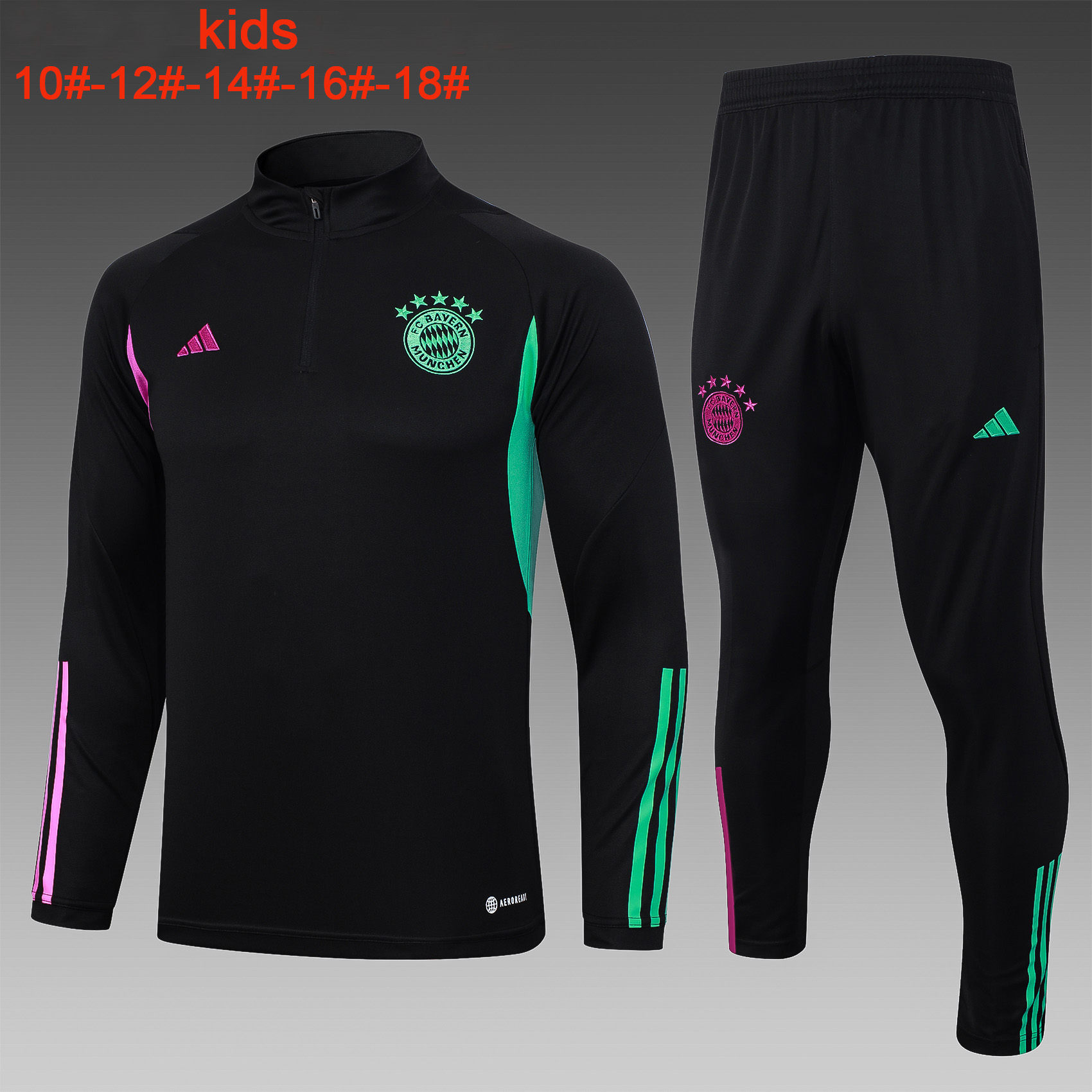 Ensemble d’entraînement noir pour enfants du Bayern Munich 2023/24