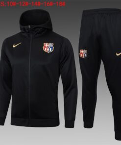 Ensemble d’entraînement pour enfants à Barcelone : Veste à capuche + Pantalon noir 2024/25