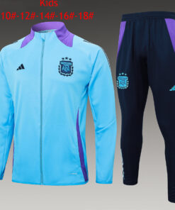 Ensemble d’entraînement pour enfants Argentine Veste + Pantalon Bleu Clair 2024