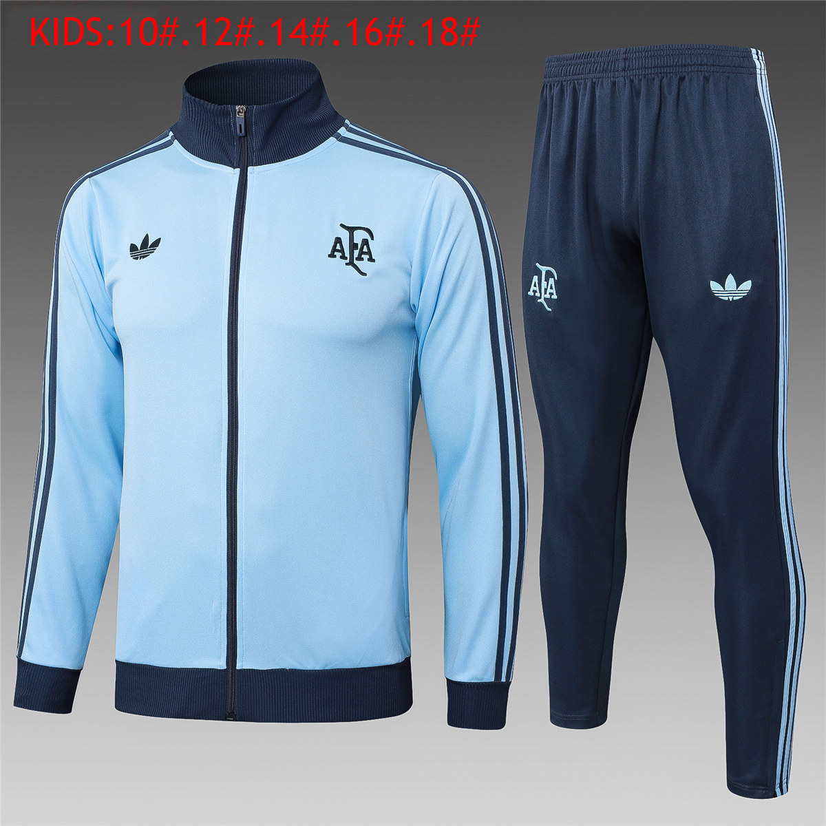 Ensemble d’entraînement pour enfants Argentine Veste + Pantalon Bleu Clair 2025
