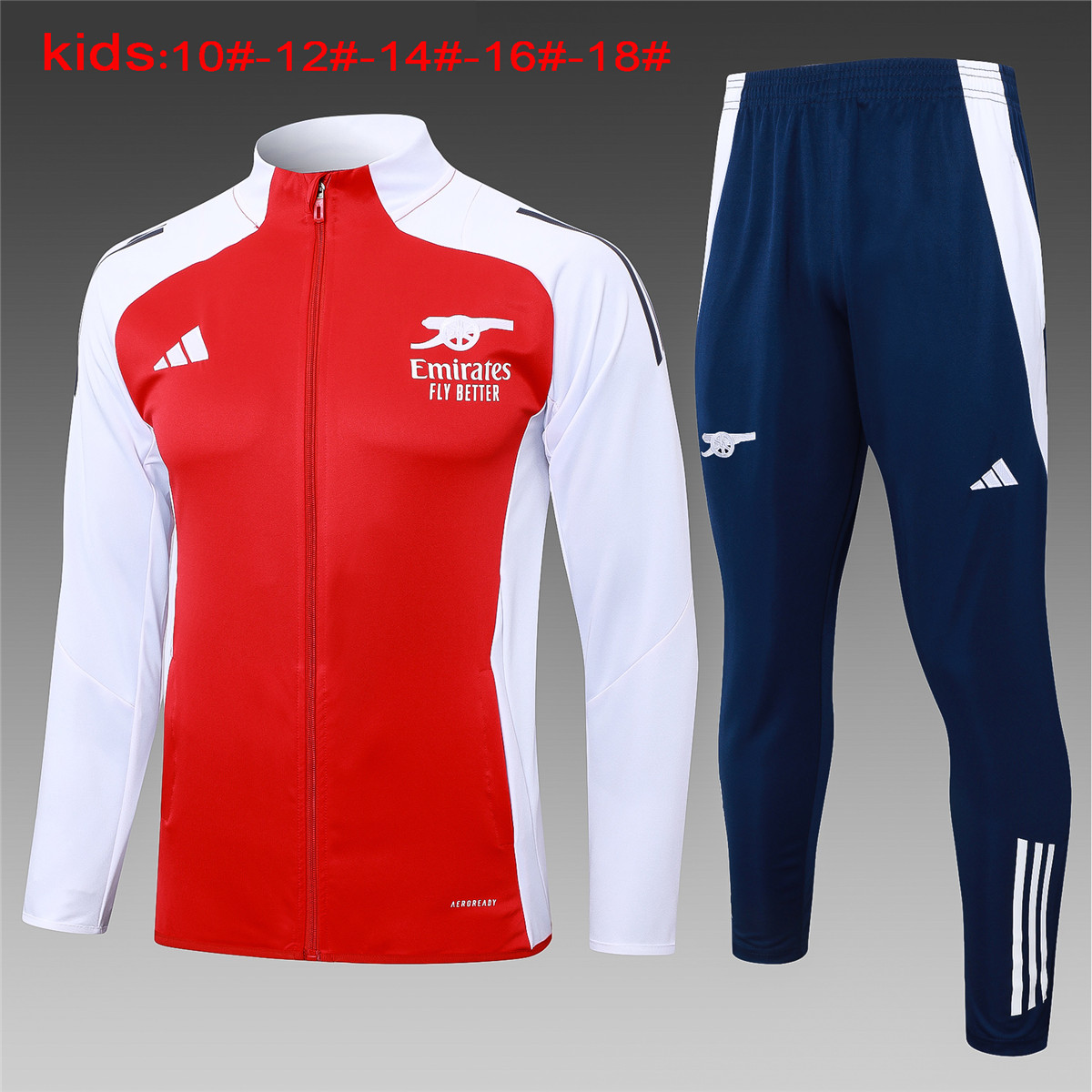 Ensemble d’entraînement pour enfants Arsenal Veste + Pantalon Rouge 2024/25