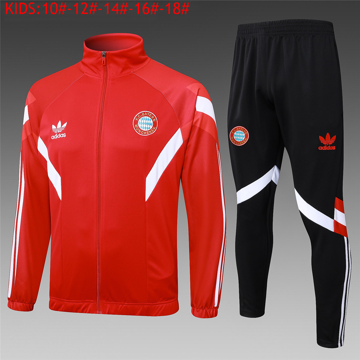 Ensemble d’entraînement pour enfants Bayern Munich Veste + Pantalon Rouge 2024/25