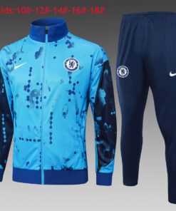 Ensemble d’entraînement pour enfants Chelsea Veste + Pantalon Bleu 2024/25