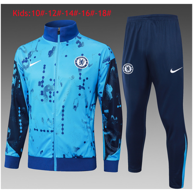 Ensemble d’entraînement pour enfants Chelsea Veste + Pantalon Bleu 2024/25