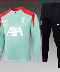 Ensemble d’entraînement pour enfants de Liverpool, vert clair 2024/25