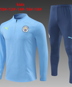 Ensemble d’entraînement pour enfants Manchester City Bleu 2024/25
