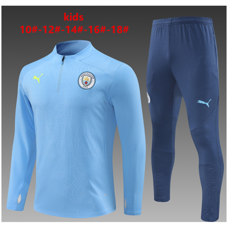Ensemble d’entraînement pour enfants Manchester City Bleu 2024/25