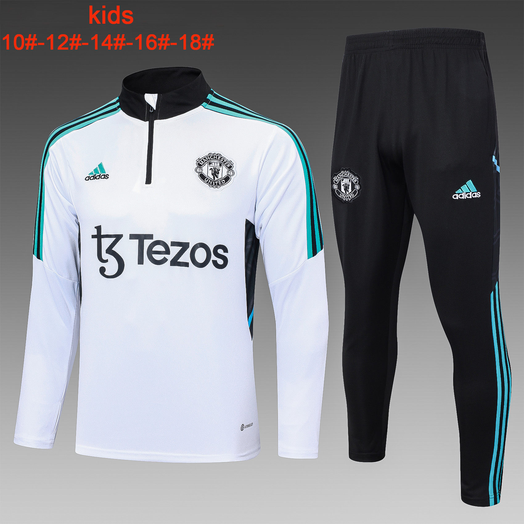 Ensemble d’entraînement pour enfants Manchester United Blanc 2023/24