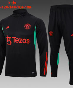 Ensemble d’entraînement pour enfants Manchester United Noir 2023/24