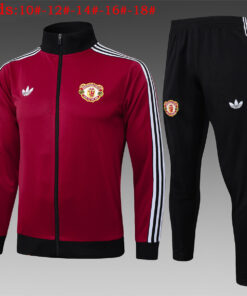 Ensemble d’entraînement pour enfants Manchester United Veste + Pantalon Bordeaux 2024/25