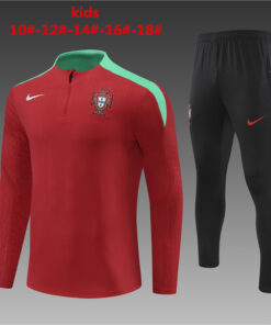 Ensemble d'entraînement pour enfants Portugal Rouge 2024