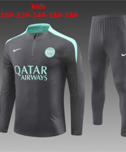 Ensemble d’entraînement pour enfants PSG gris foncé 2024/25