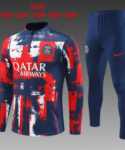 Ensemble d’entraînement PSG pour enfants rouge – bleu 2024/25