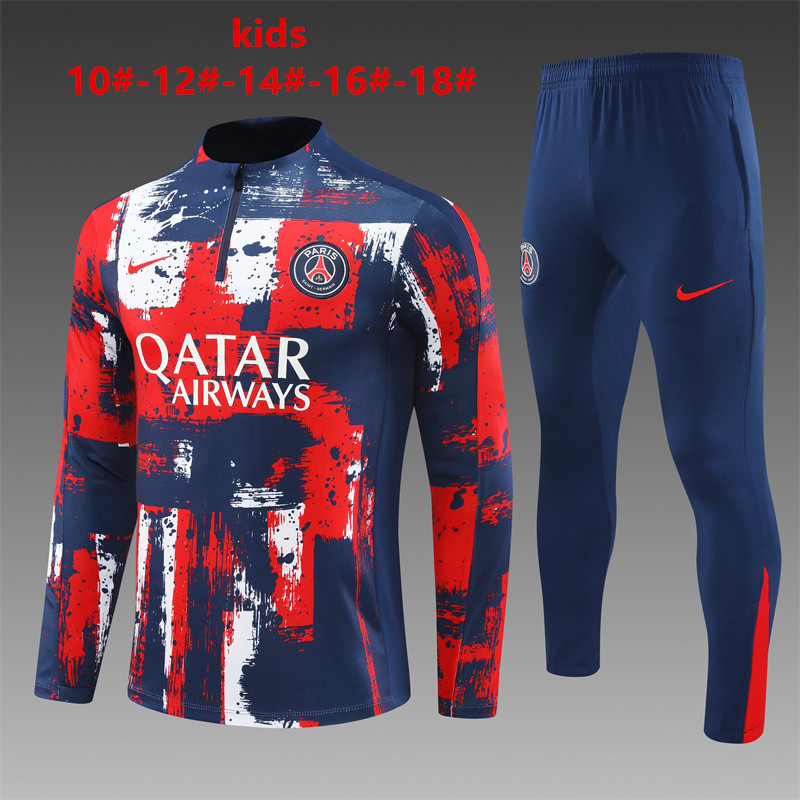 Ensemble d’entraînement PSG pour enfants rouge – bleu 2024/25