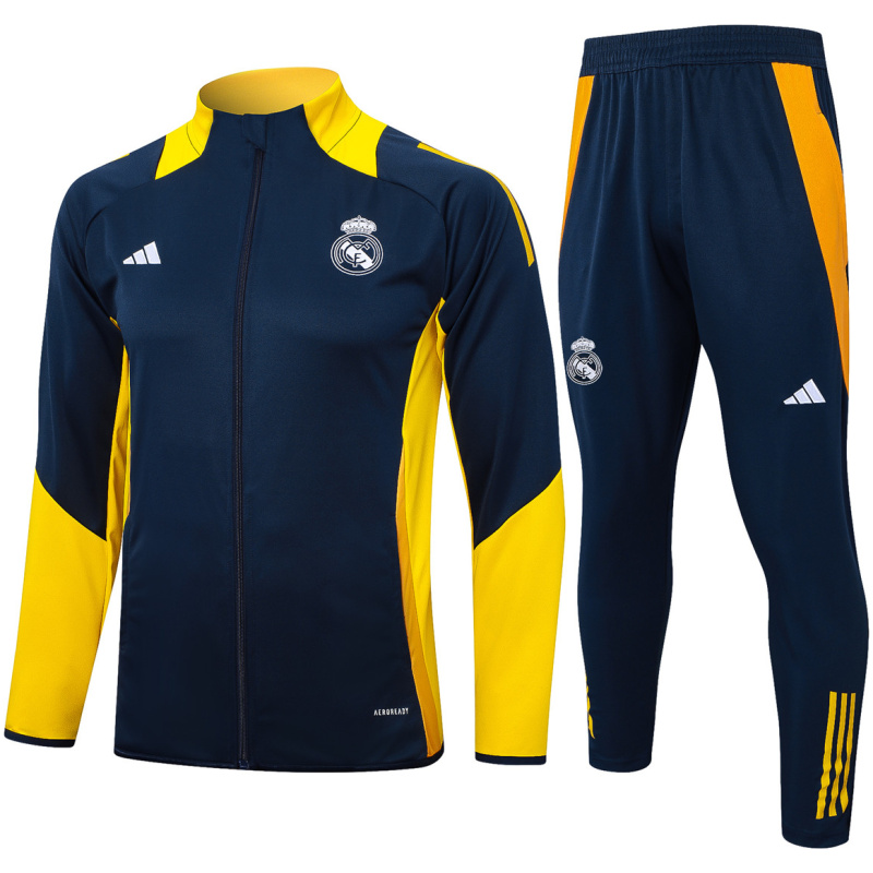 Ensemble d’entraînement Real Madrid Veste + Pantalon Royal – Jaune 2024/25