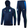 Ensemble d’Entraînement Sweat à Capuche + Pantalon Italie Royal 2024