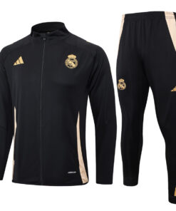 Ensemble d’entraînement Veste + Pantalon Real Madrid Noir 2024/25