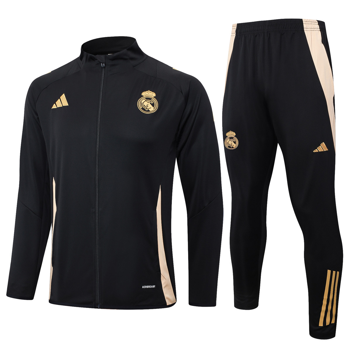 Ensemble d’entraînement Veste + Pantalon Real Madrid Noir 2024/25
