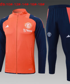Ensemble de formation pour enfants Manchester United Veste + Pantalon Orange 2024/25