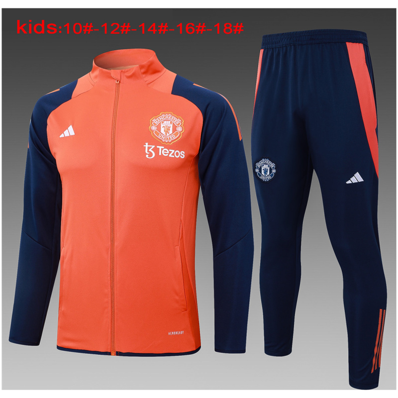 Ensemble de formation pour enfants Manchester United Veste + Pantalon Orange 2024/25