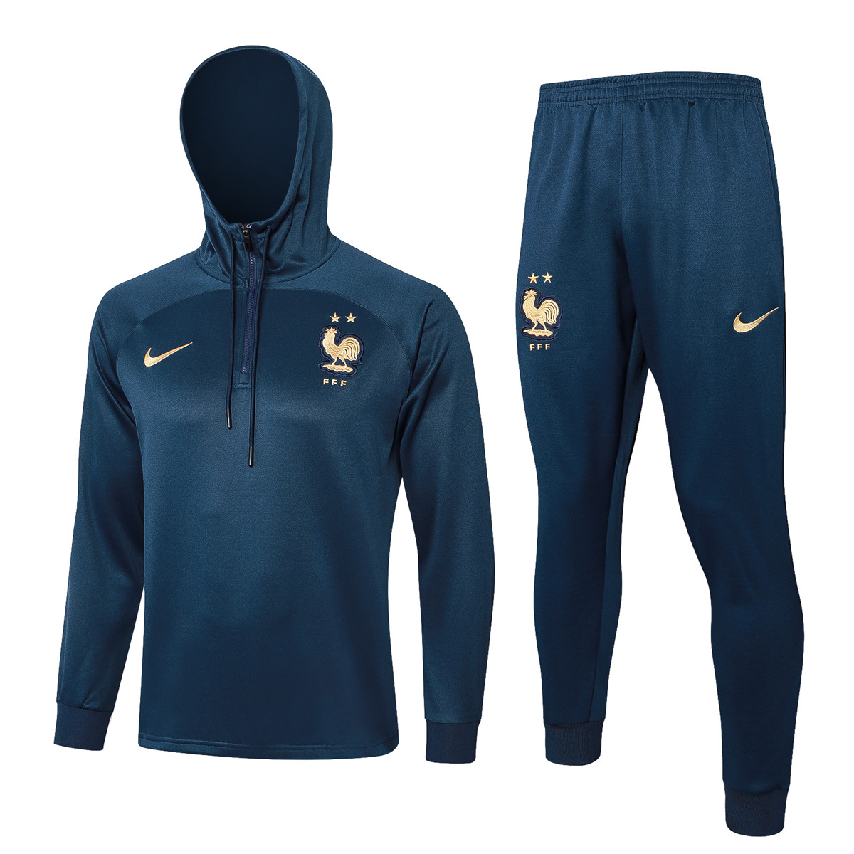 Ensemble de jogging France : sweat à capuche et pantalon entraînement Royal 2024