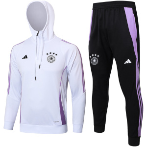 Ensemble de survêtement allemand : Sweat à capuche + Pantalon blanc 2024