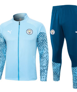 Ensemble de Survêtement d’Entraînement Manchester City Veste + Pantalon Bleu Clair 2023/24