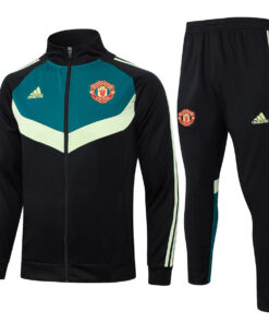 Ensemble de survêtement d’entraînement Manchester United Veste + Pantalon Vert – Noir 2024/25