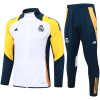 Ensemble de survêtement d'entraînement Real Madrid Veste + Pantalon Blanc 2024/25