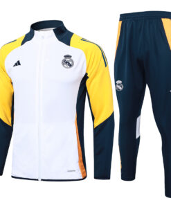 Ensemble de survêtement d’entraînement Real Madrid Veste + Pantalon Blanc 2024/25