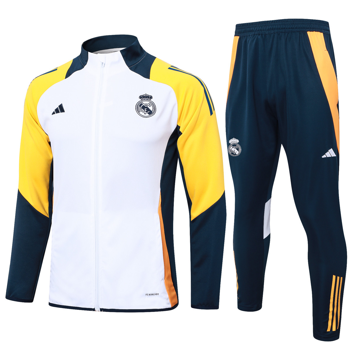 Ensemble de survêtement d’entraînement Real Madrid Veste + Pantalon Blanc 2024/25