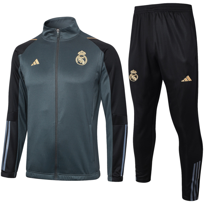 Ensemble de survêtement d’entraînement Real Madrid Veste + Pantalon Gris 2023/24