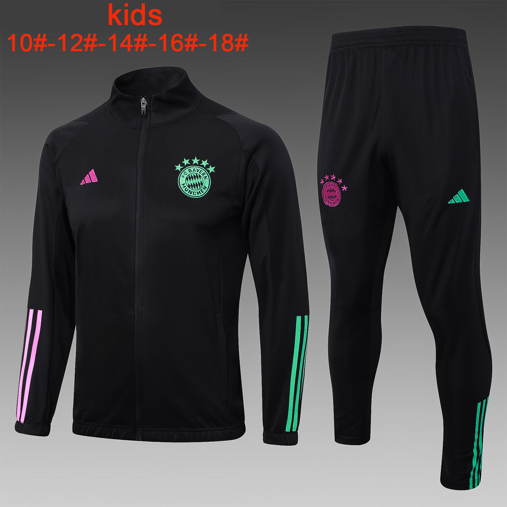 Ensemble de survêtement enfants Bayern Munich Veste + Pantalon Noir 2023/24
