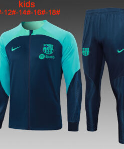 Ensemble de survêtement enfants FC Barcelone Veste + Pantalon Royal – Vert 2023/24