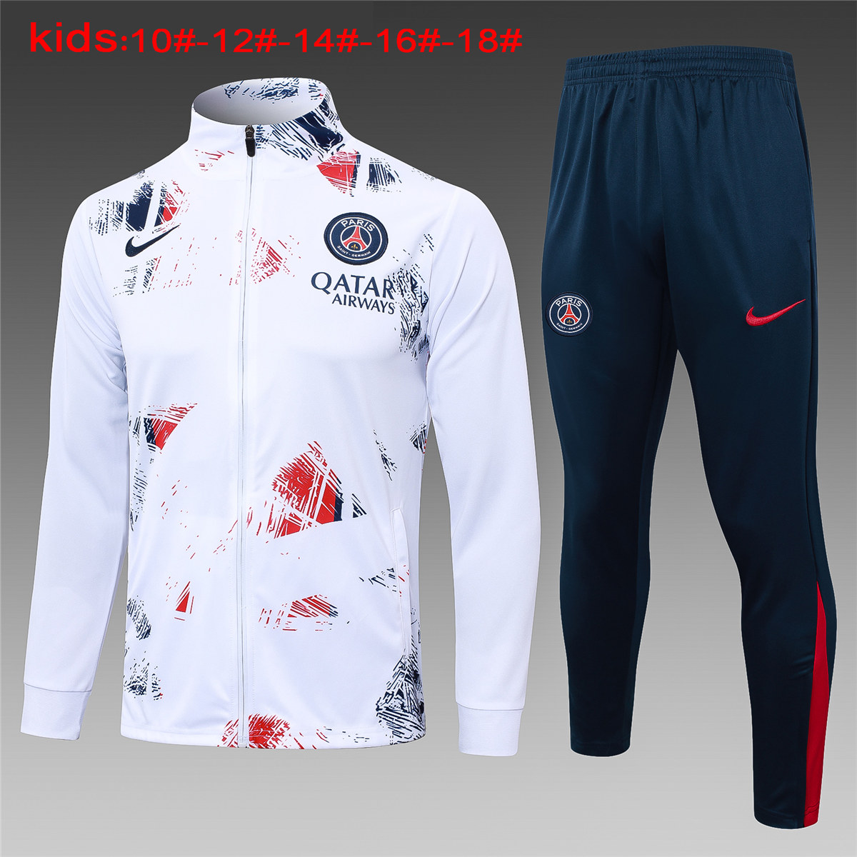 Ensemble de survêtement enfants PSG veste + pantalon blanc 2024/25