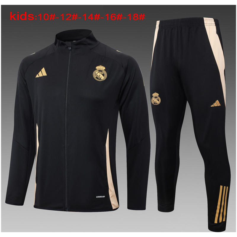Ensemble de survêtement Enfants Real Madrid Veste + Pantalon Noir 2024/25