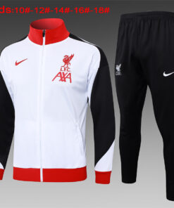 Ensemble de survêtement Liverpool pour enfants – Veste + Pantalon Blanc 2024/25