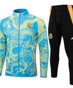 Ensemble de survêtement Real Madrid Veste + Pantalon Bleu Clair Dragon 2024/25