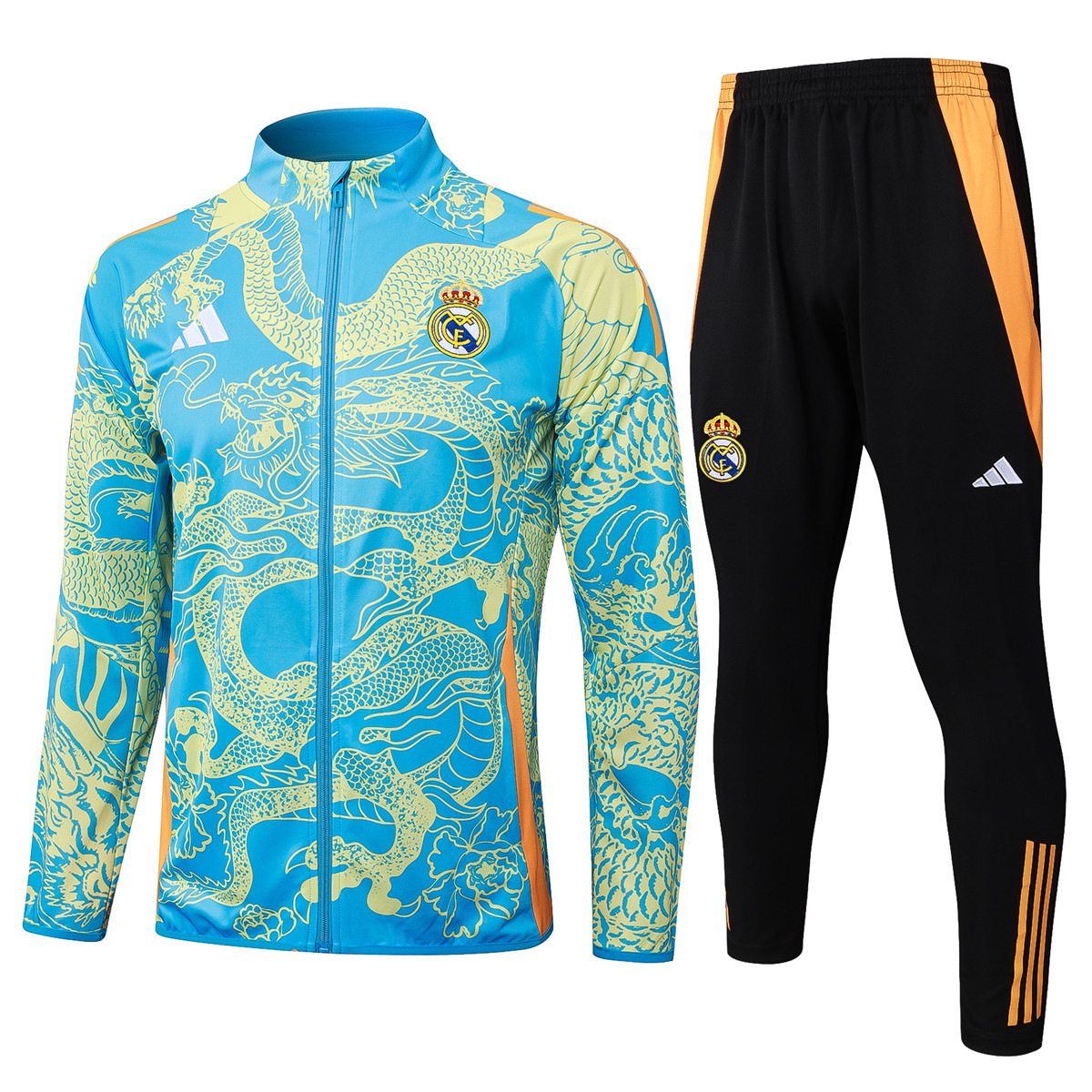 Ensemble de survêtement Real Madrid Veste + Pantalon Bleu Clair Dragon 2024/25