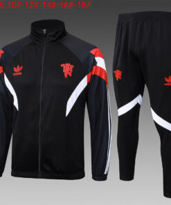 Ensemble Entraînement Veste + Pantalon Enfant Manchester United Noir 2024/25