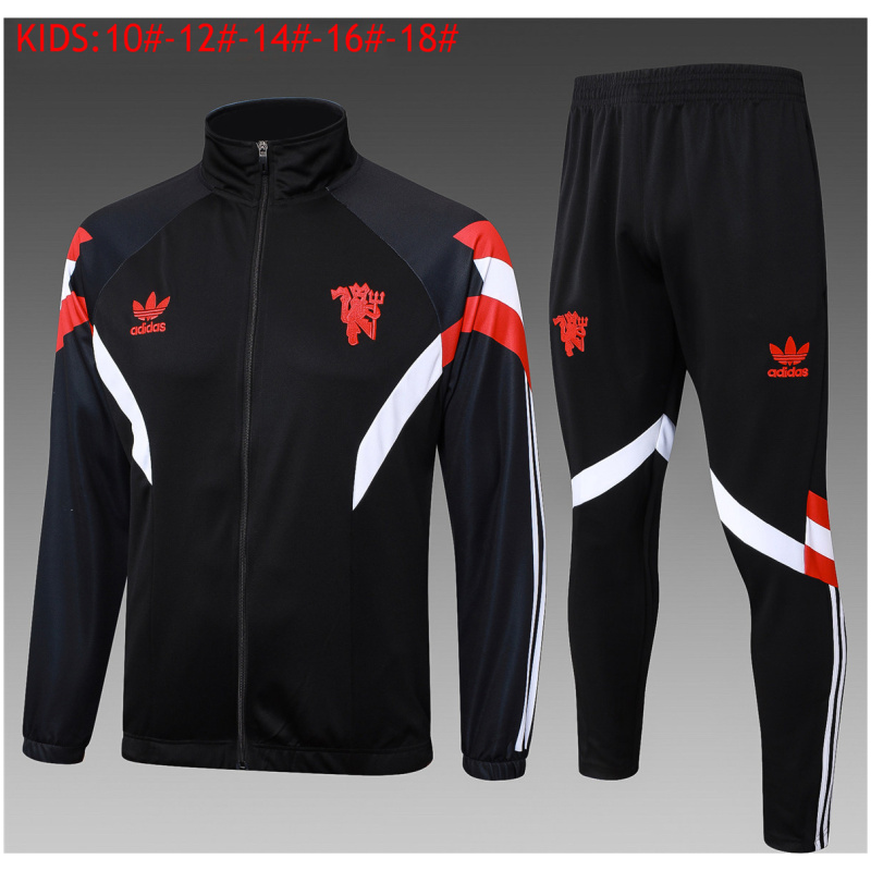 Ensemble Entraînement Veste + Pantalon Enfant Manchester United Noir 2024/25