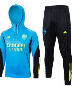 Ensemble Survêtement d’Entraînement Arsenal Hoodie Sweatshirt + Pantalon Bleu 2023/24