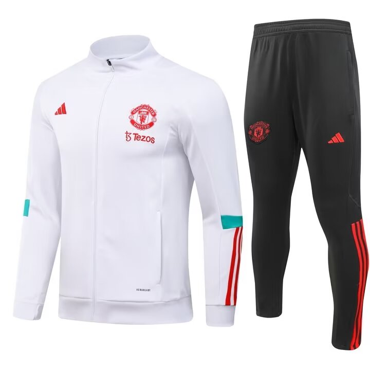 Ensemble Veste + Pantalon d’Entraînement Manchester United Blanc 2023/24