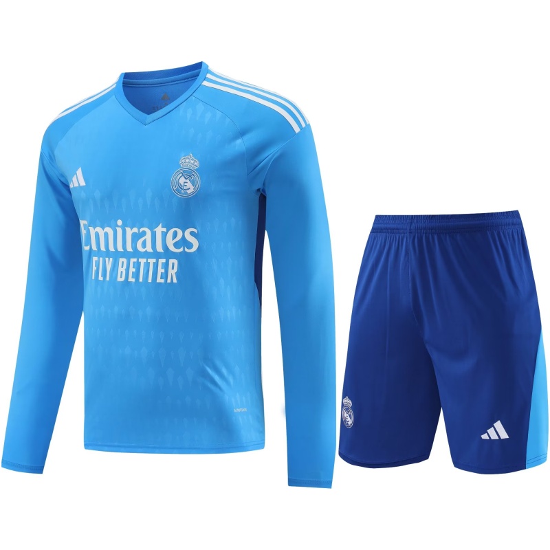 Maillot de Gardien de But Bleu à Manches Longues du Real Madrid 2023/24
