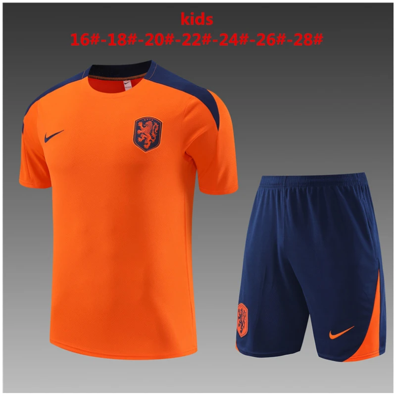 Ensemble d’Entraînement Court pour Enfants Pays-Bas Orange 2024