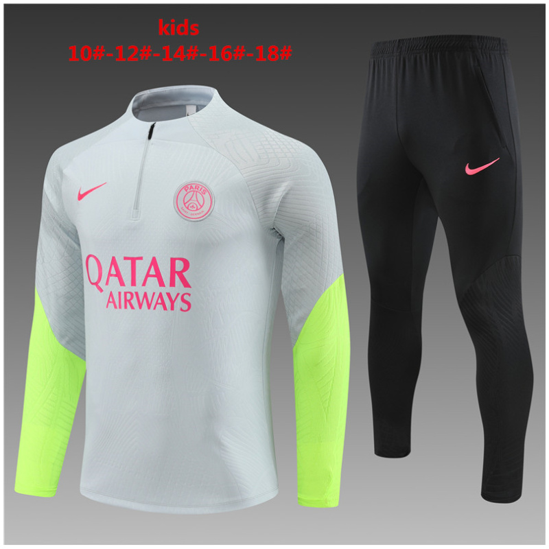Ensemble d’entraînement pour enfants du PSG gris clair 2023/24