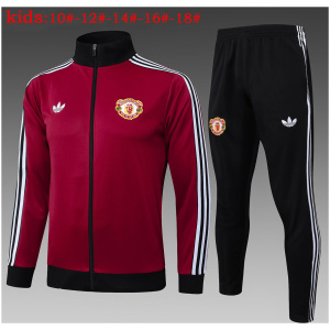 Ensemble d’entraînement pour enfants Manchester United Veste + Pantalon Bordeaux 2024/25