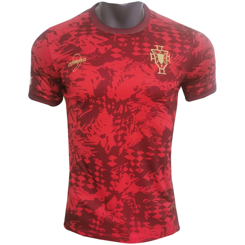 Maillot d’entraînement court rouge du Portugal avant-joueur 2024
