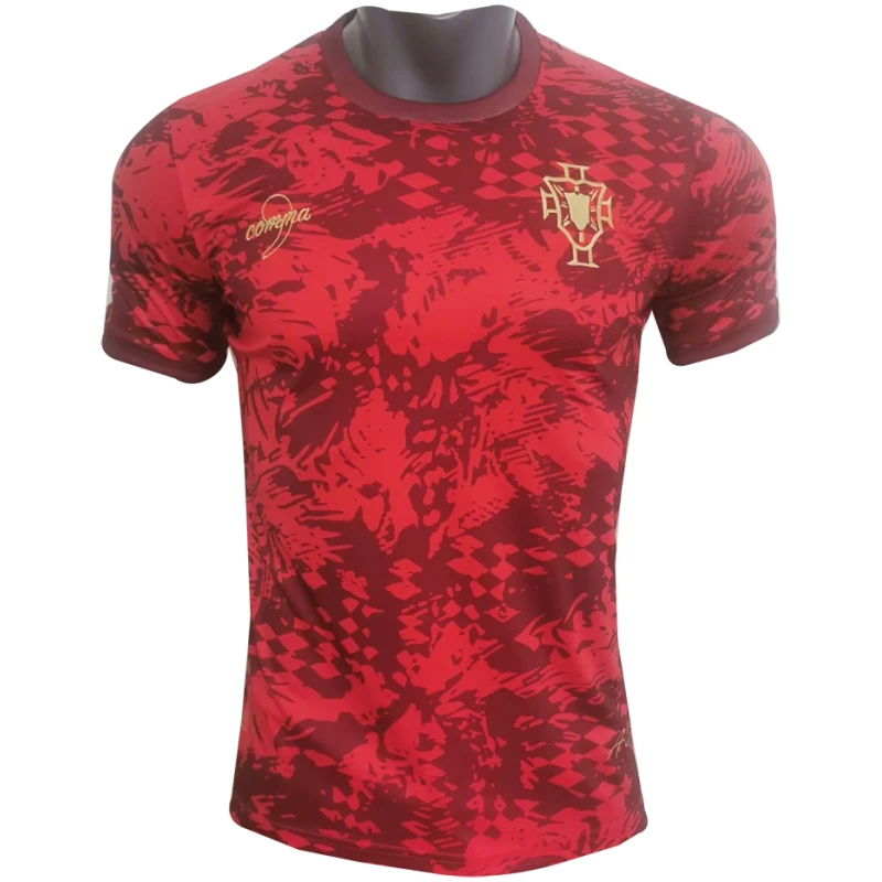 Maillot d’entraînement court rouge du Portugal avant-joueur 2024
