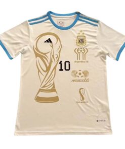 Maillot Blanc Commémoratif d’Argentine Championne du Monde